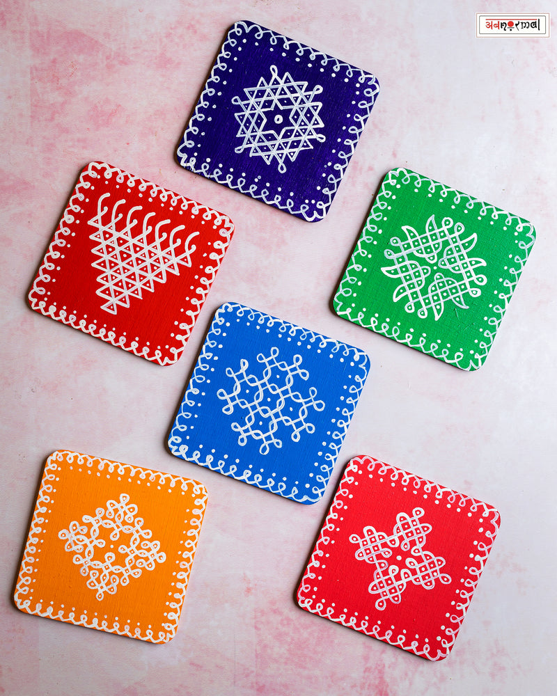 KOLANGAL MINIATURES - RANGOLI  FLOOR TILES (SOLD AS SET OF 6)